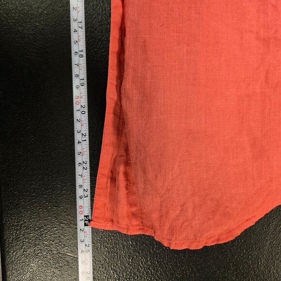 David N. Coral Long-Sleeve Shirt Button-Up Size M 100% Linen Elegant Casual Wear - Picture 7 of 10